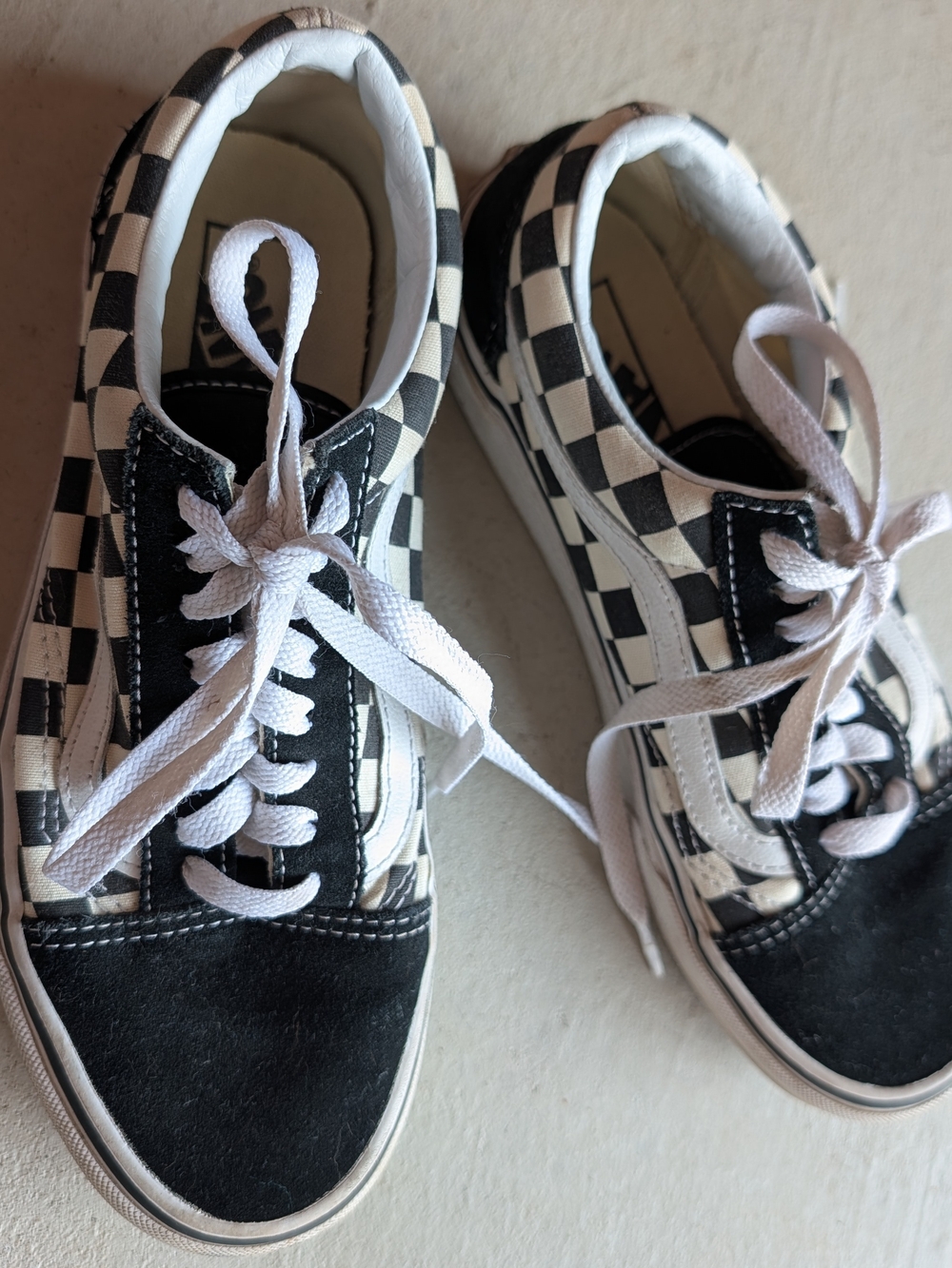 Vans Black and White Checkerboard Low-Top Sneakers